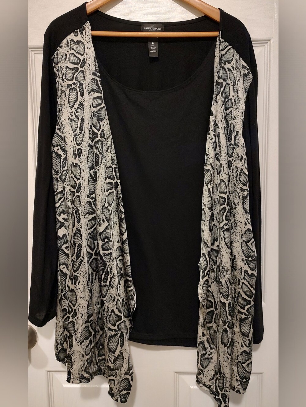 Karen Brooks Black Polyester Top - 2X